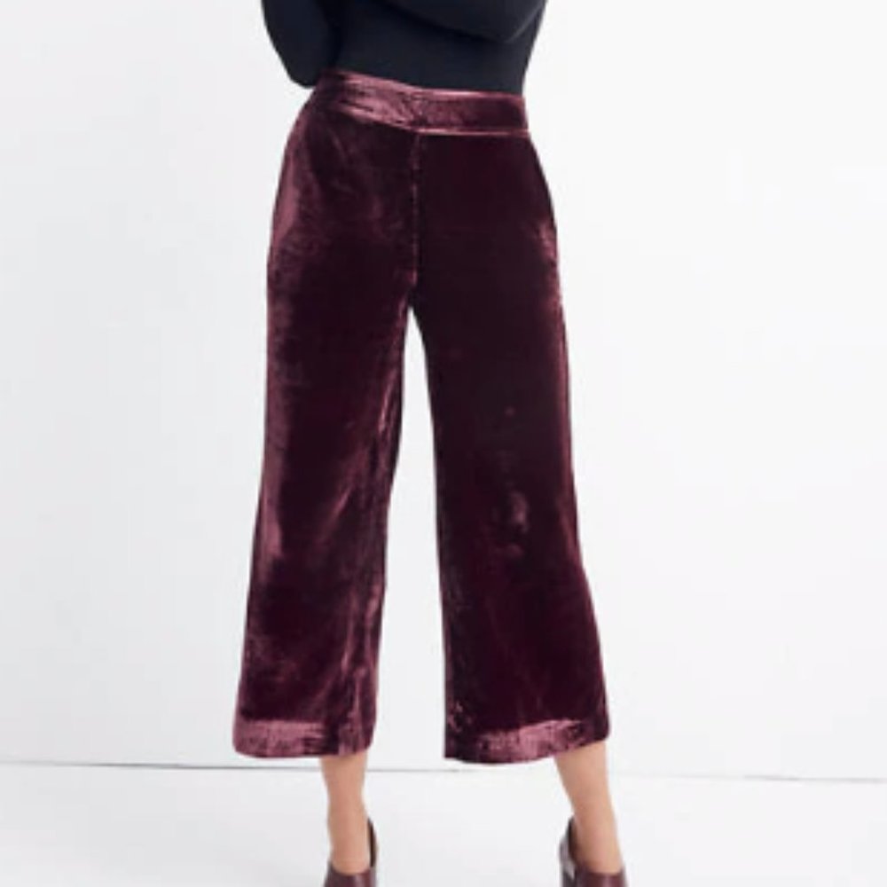 Madewell Velvet Houston Pull On Crop Pants S